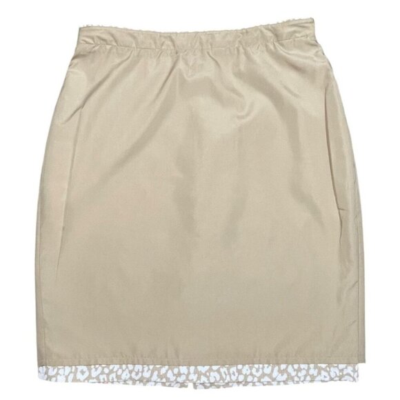 J.Crew Leopard Print Basketweave Lined Pencil Skirt Tan Cream Size 8 - Picture 7 of 7